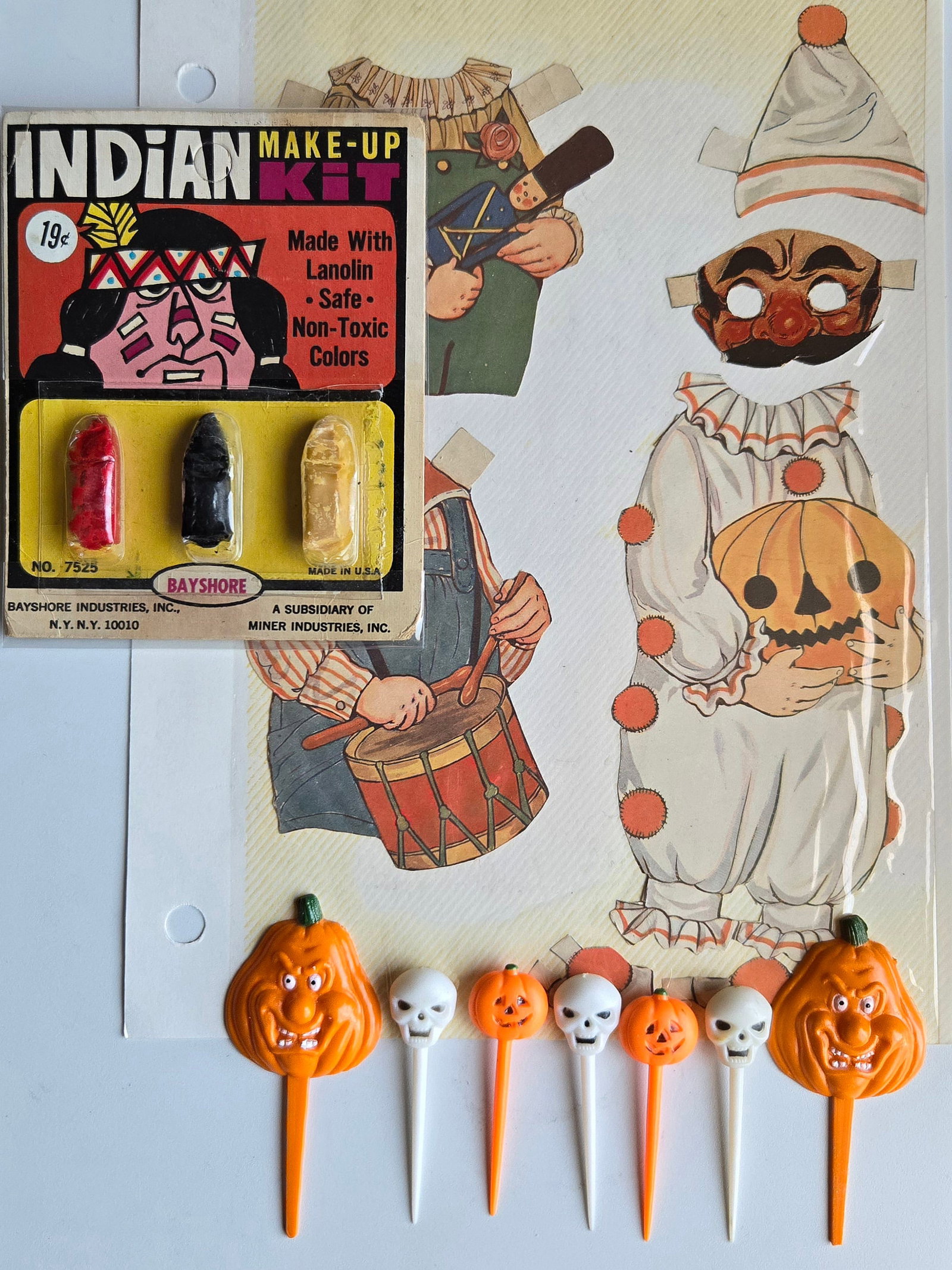 Vintage Halloween Lot: Cake Toppers - Make-up Kit - Dolly Dingle Paper Doll (1 of 1)