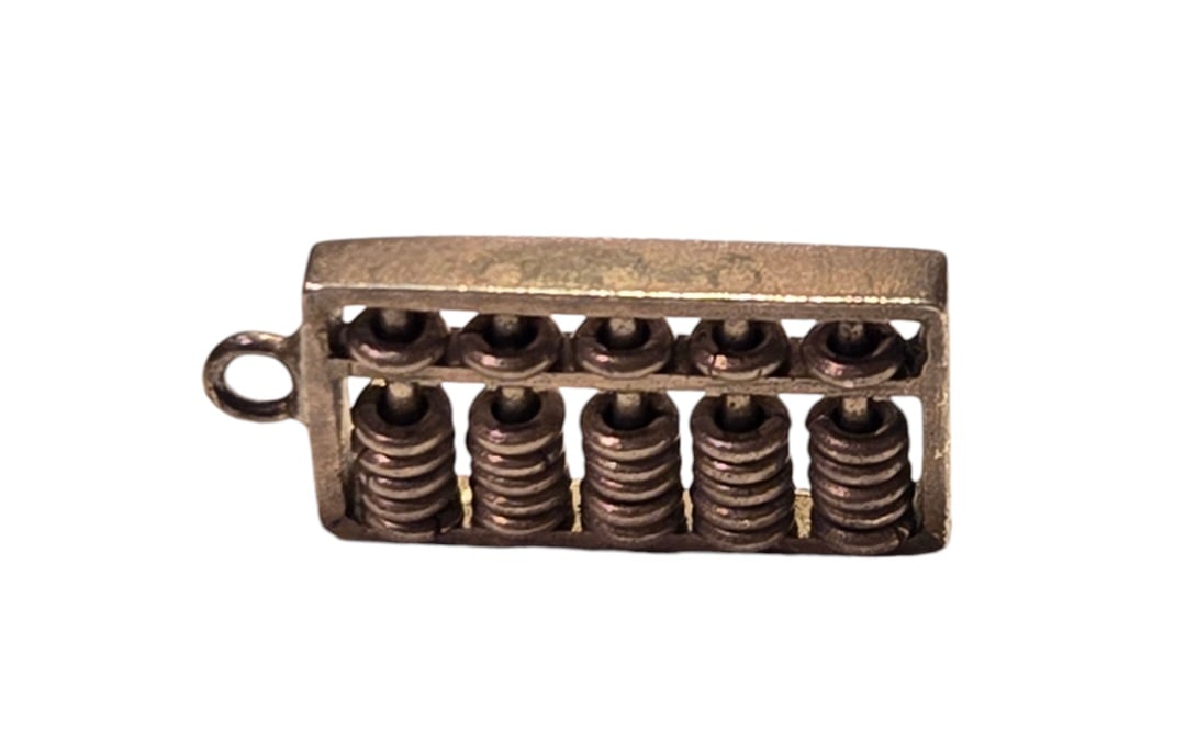 Antique Miniature Abacus Charm: Measures 1/2 inch.