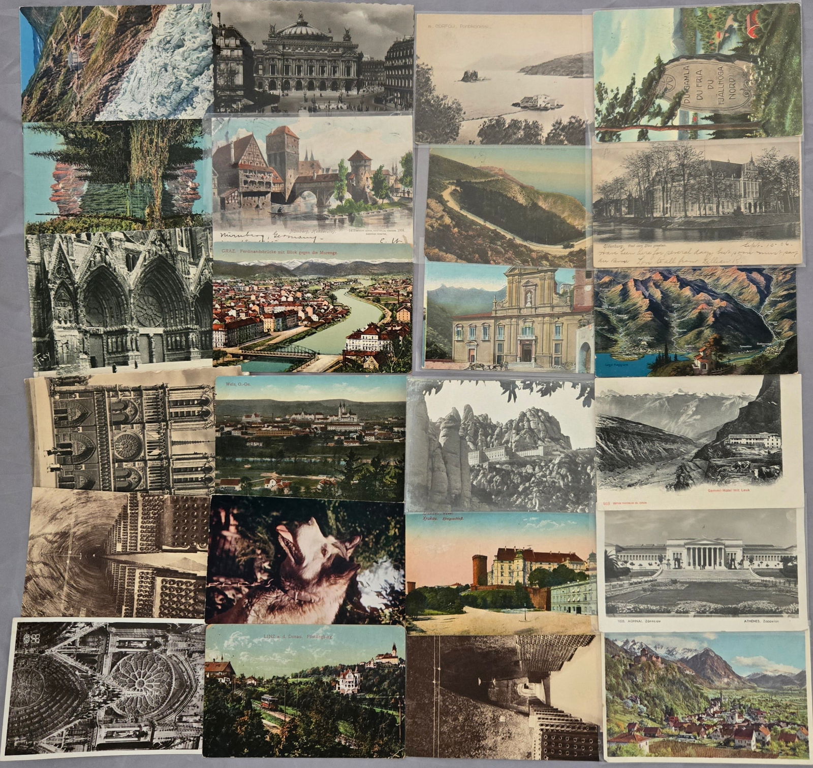 Vintage European Postcard Real Photo & Illustrated Lot of 50: Vintage European postcards, lot of (50). Posted, some dating to the early 1900s. Interesting content and worthy of further research.