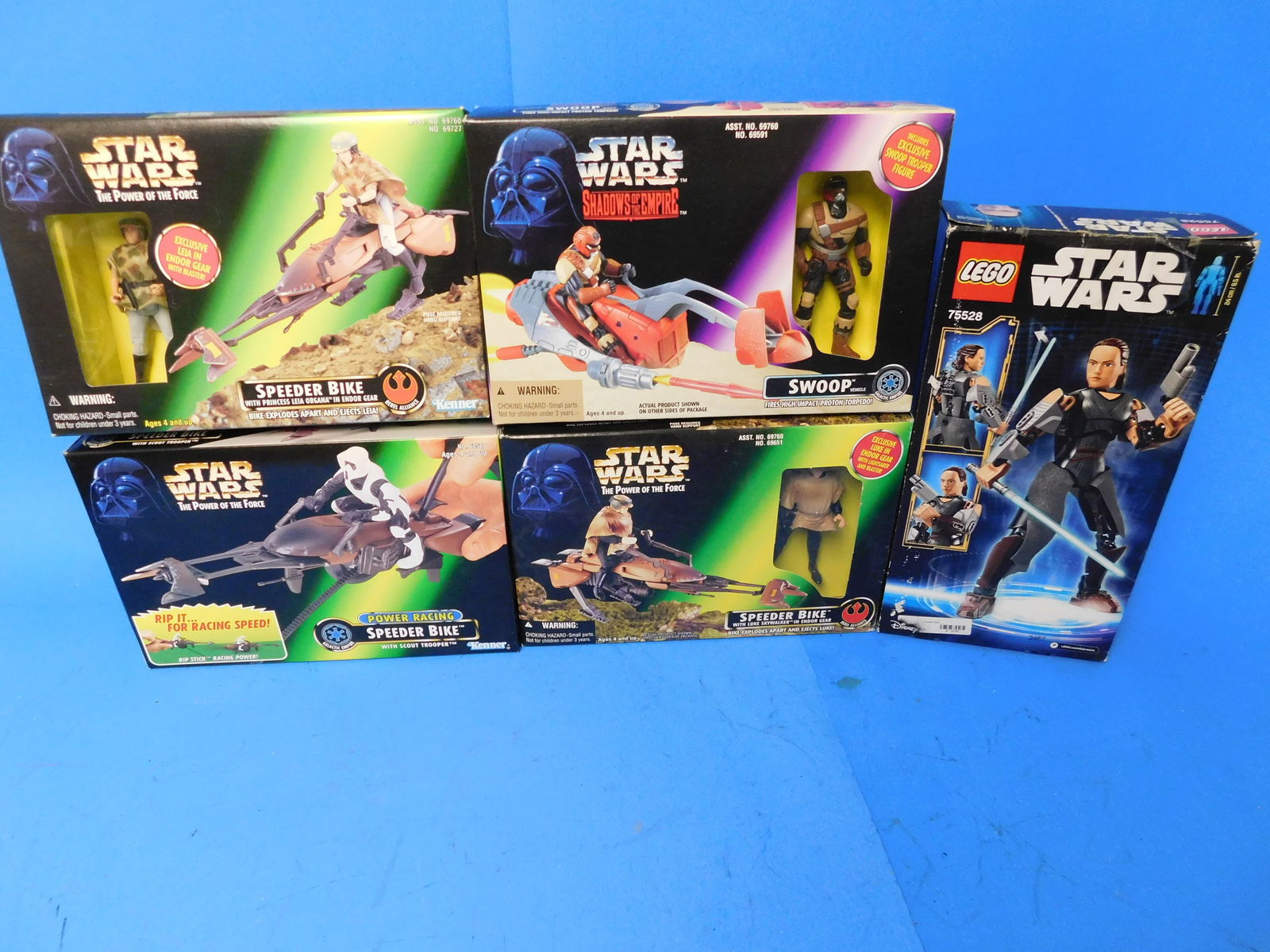 Star Wars Kenner power of the force 4 Vehicles. Speeder Bikes Leia One Lego Figure Old Store stock (1 of 5)