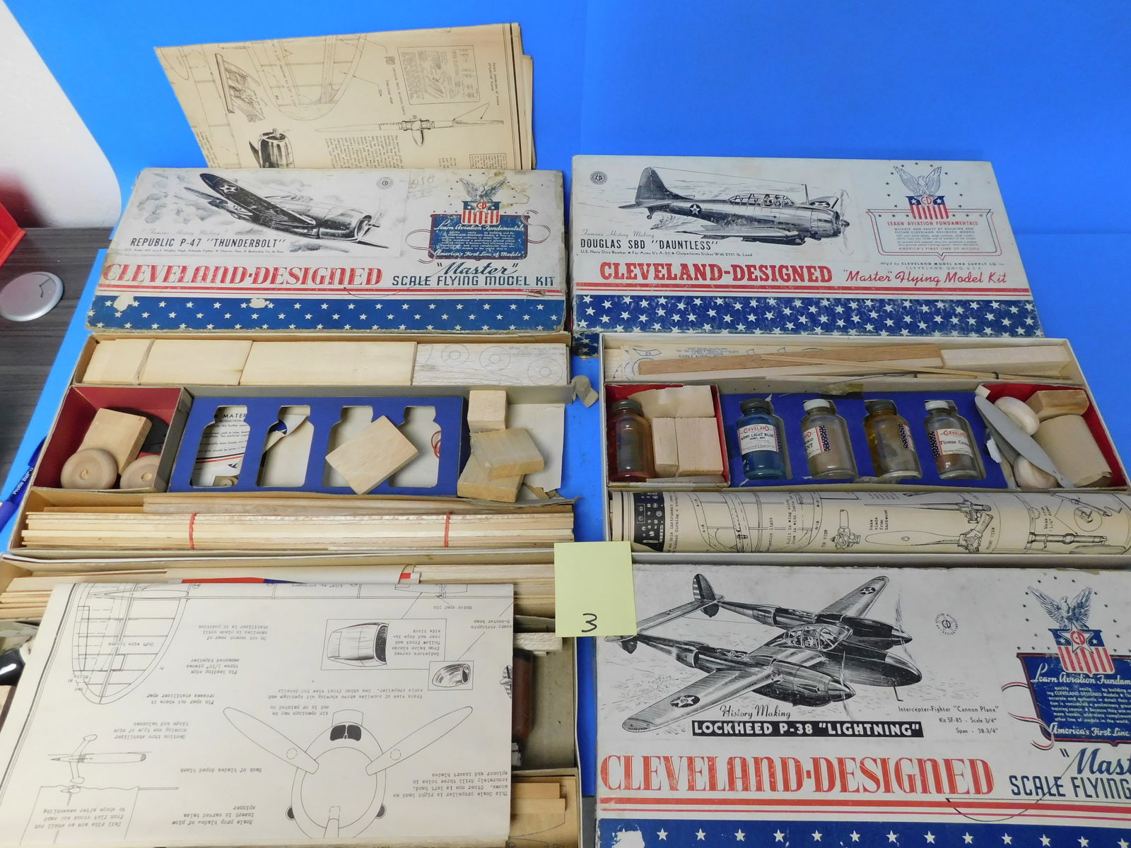Cleveland Models 3 Kits. P-47 SBD P-38 (1 of 6)