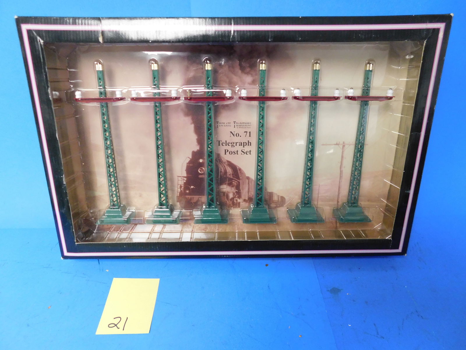 MTH Tin 71 Telegraph Post Set Green (1 of 2)