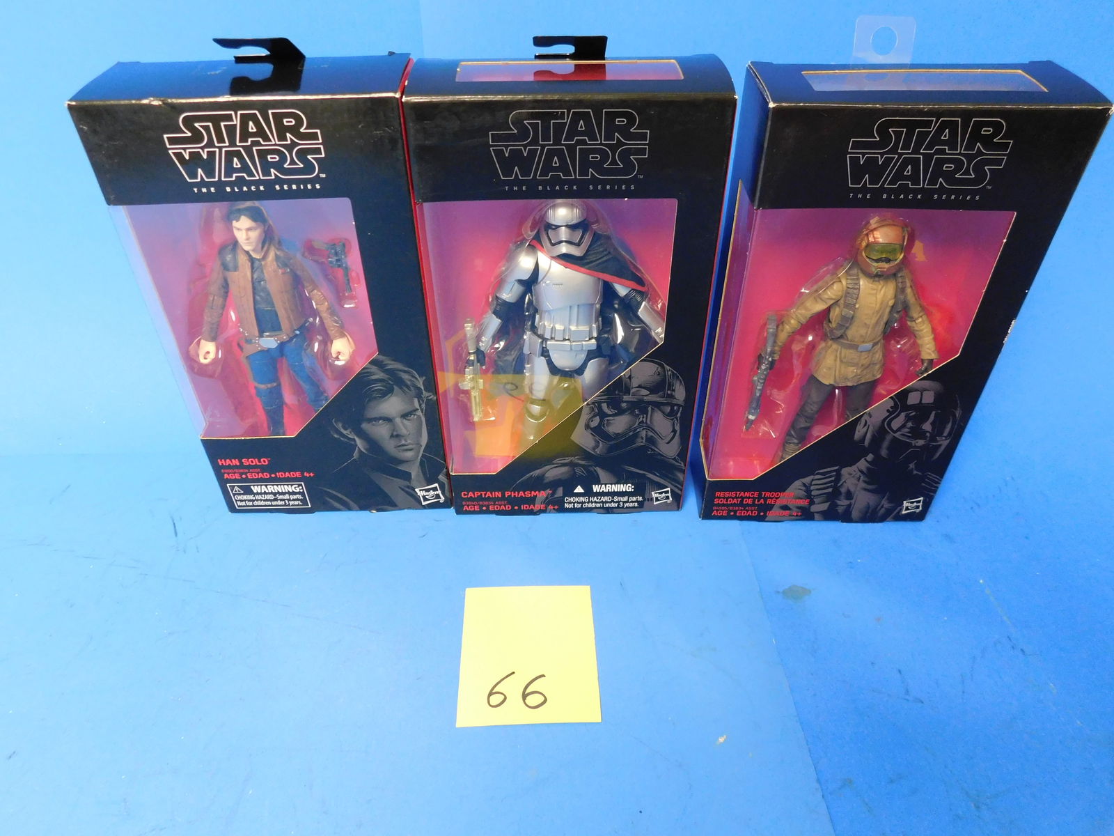 Star Wars the Black Series 62, 6, 10 Han Solo, Phasma, Trooper (1 of 2)