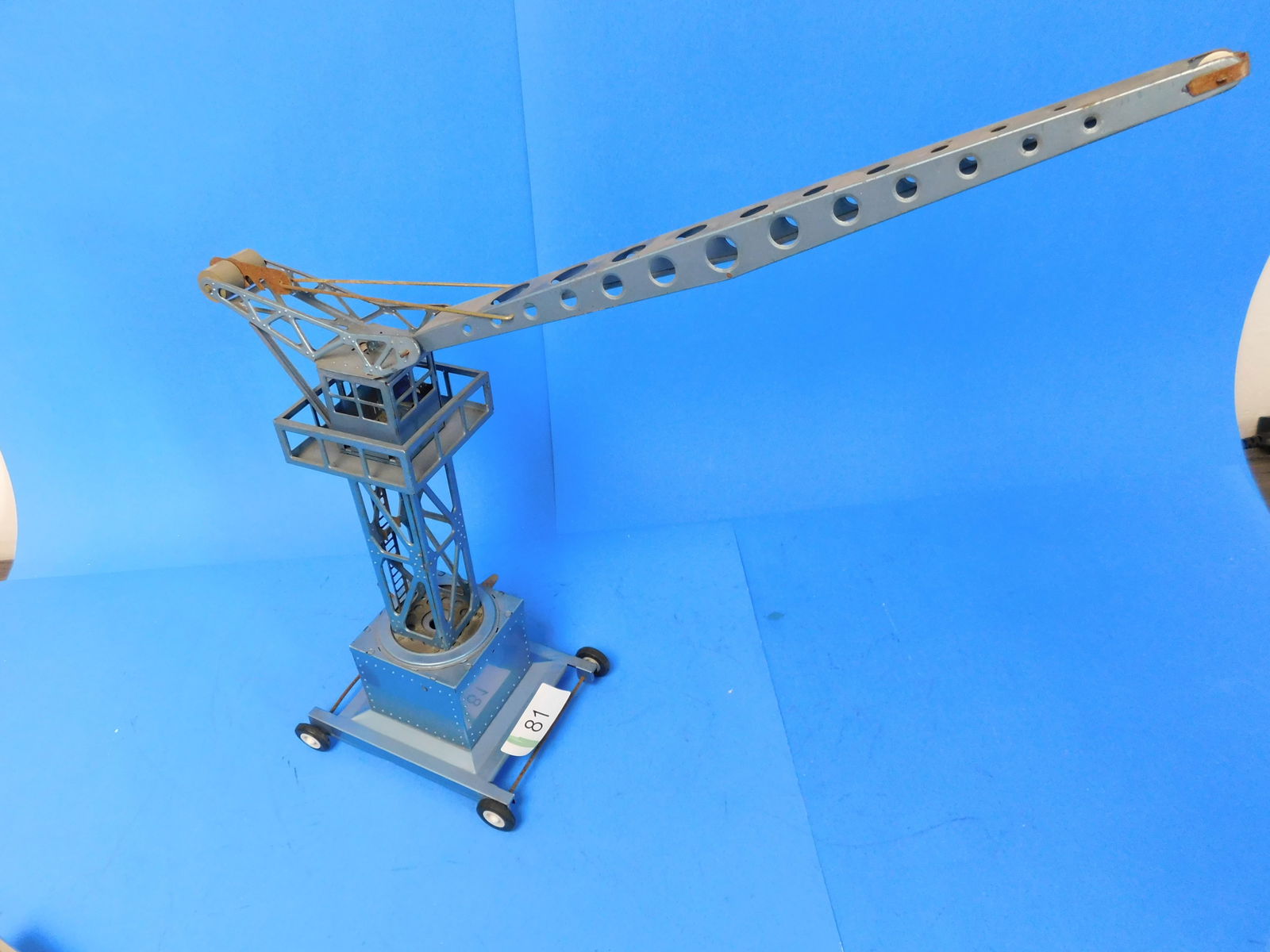 Vintage Joustra France Harbor Crane Clockwork: Vintage tin joustra france harbour crane