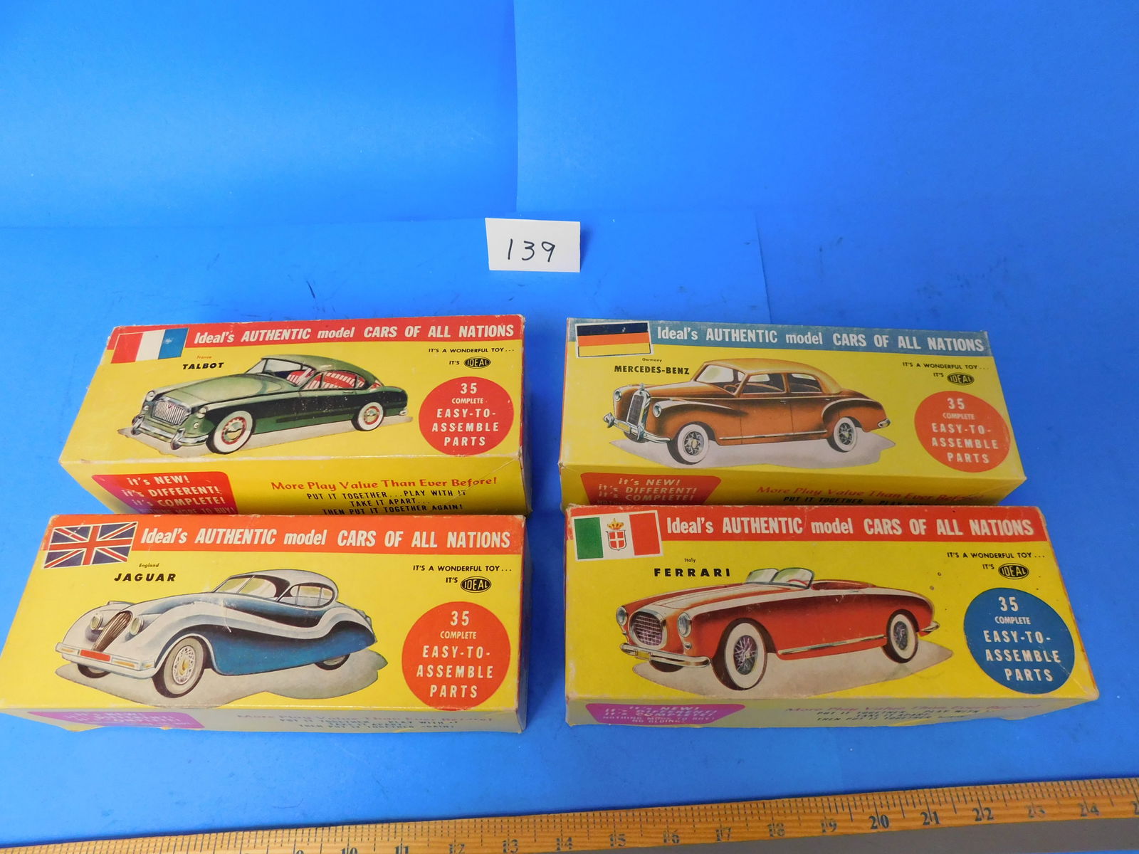 Ideal Vintage Model Car Kits Talbot Jagual Ferrari Mercedes (1 of 3)