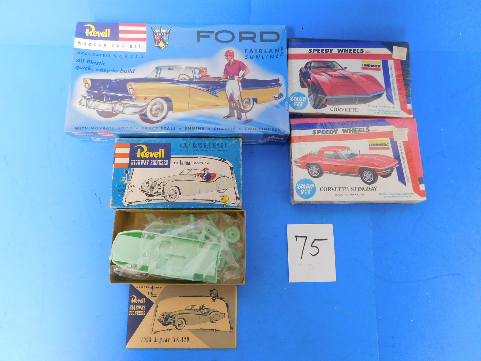 Revell Vintage and Lindberg Kits and New Revell remake Ford Corvette Jaguar (1 of 2)