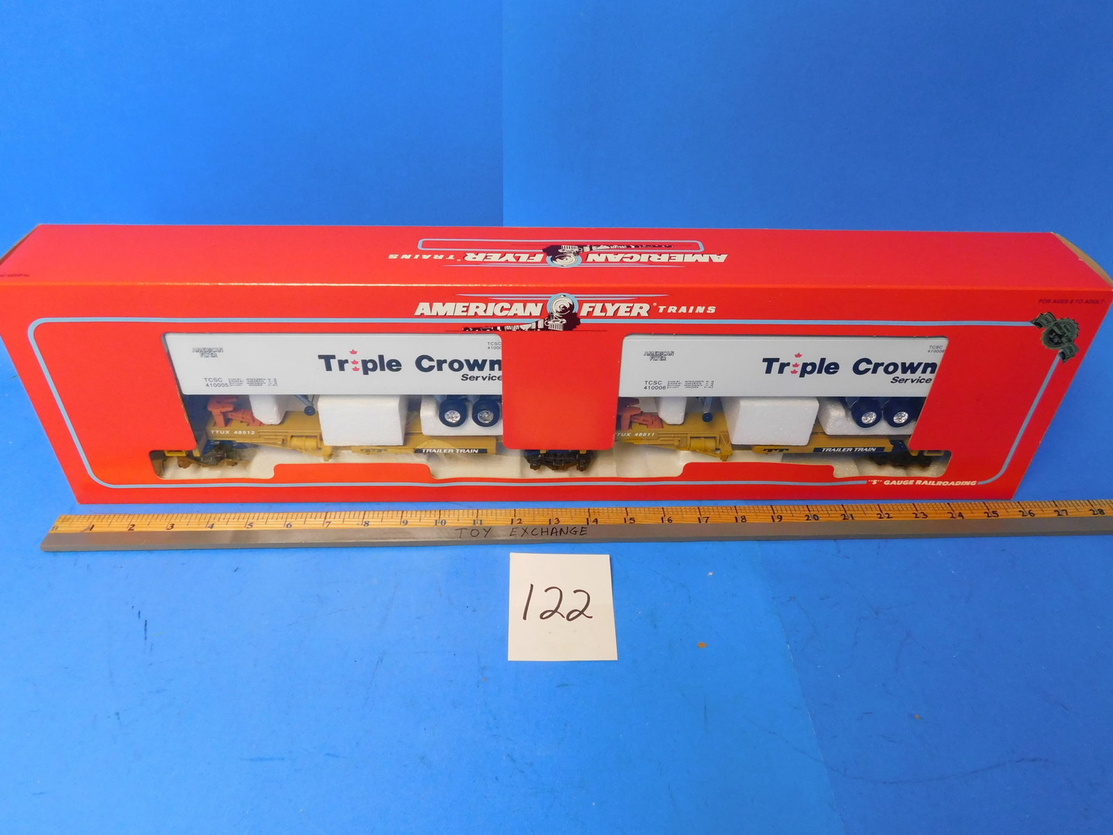 America Flyer TTUX Triple Crown Intermodal Set 6-48511 S Gauge: American Flyer S Gauge TTUX Triple Crown In Box 6-48511