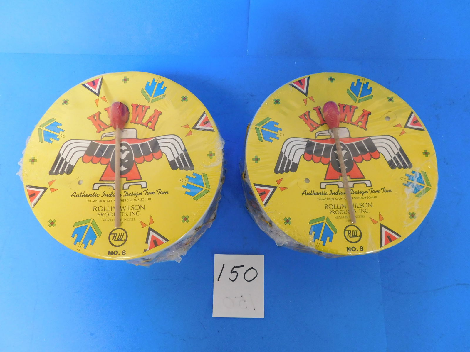 Rollin Wilson Vintage Toy Indain Drums (1 of 2)