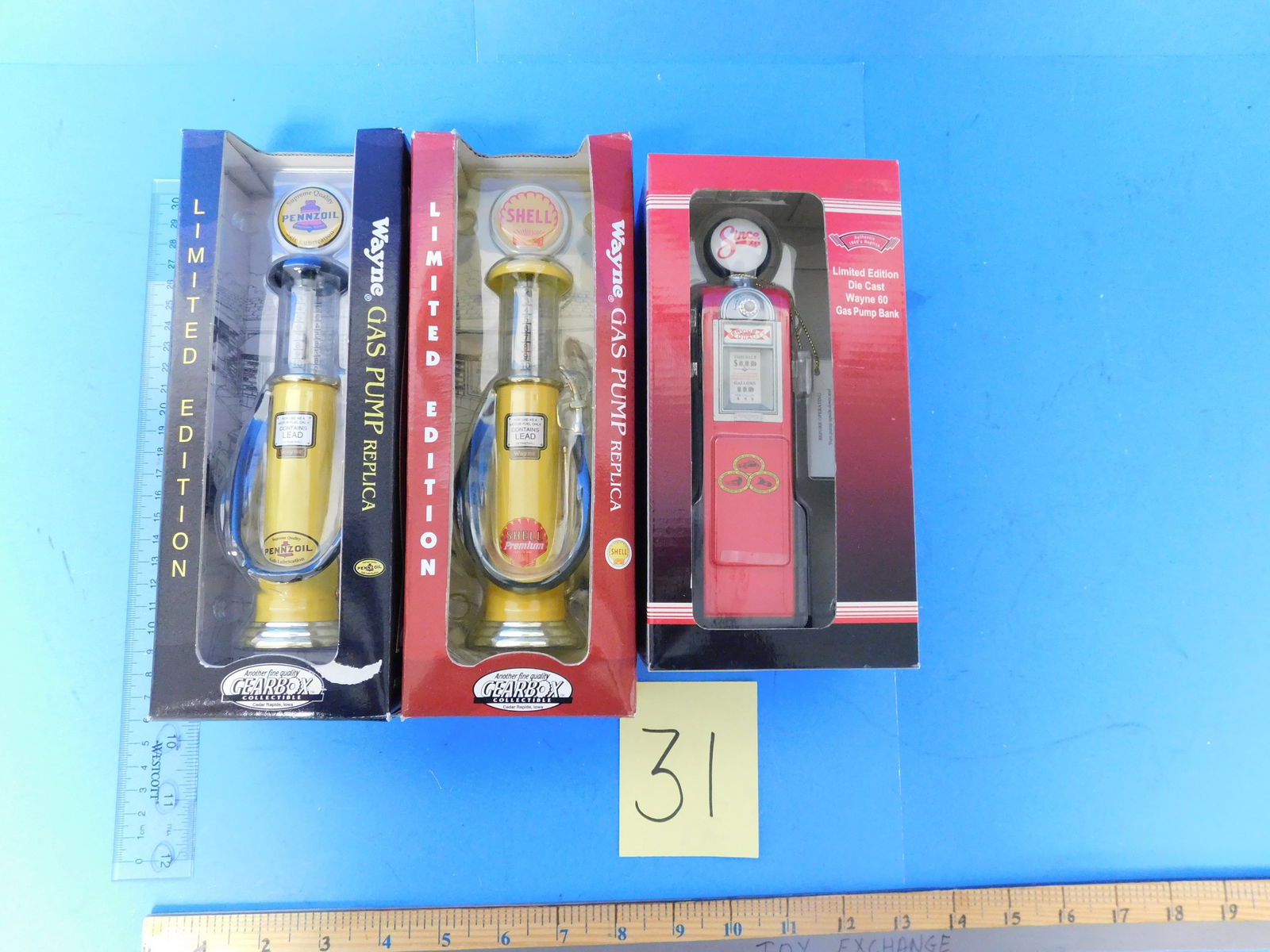 Gearbox Gas Pump Miniature Collectibles. Three NIB (1 of 1)