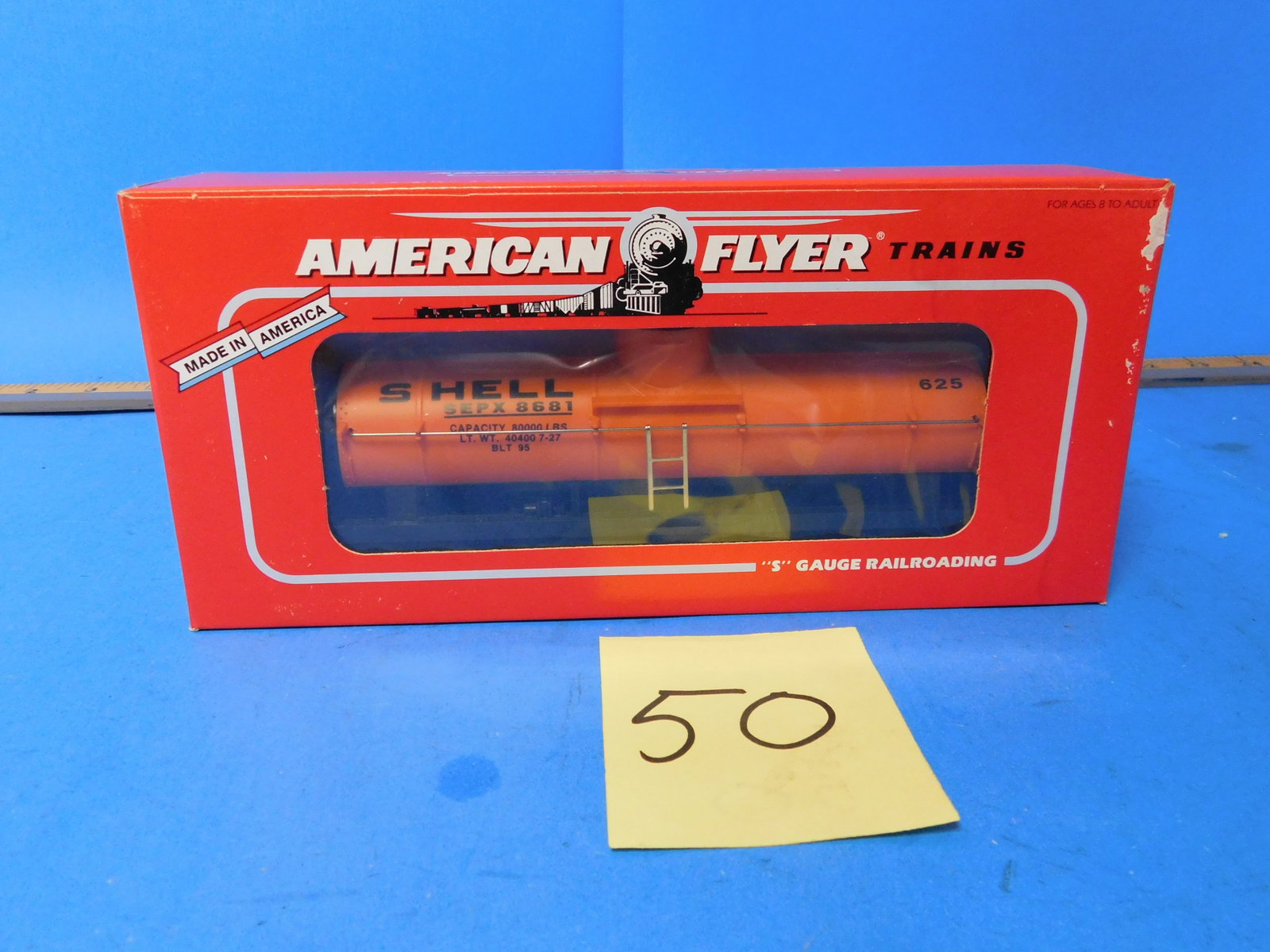 American Flyer 6-48405 Shell Tank Car New in Box: AMERICAN Flyer Tank Car. Is new in box. Old store stock. Some shelf wear