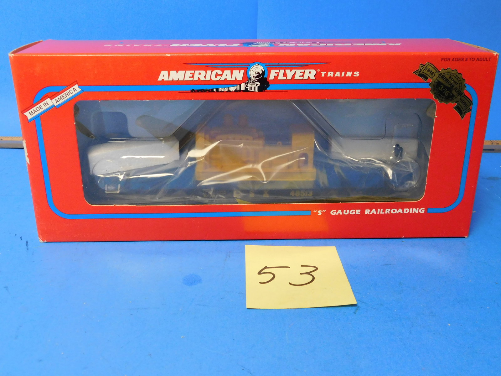 American Flyer CSX Flatcar with Generator 6-48513: American Flyer. CSX Flatcar old store stock 6-48513 Box has some fading
