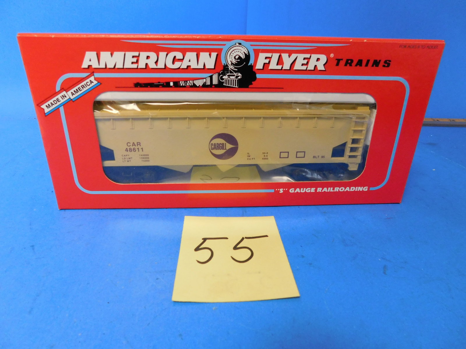 American Flyer Cargill 3 bay Hopper 6-48611 New in Box: American Flyer 3 Bay Covered Hopper 6-48611. Old store stock. New in Box