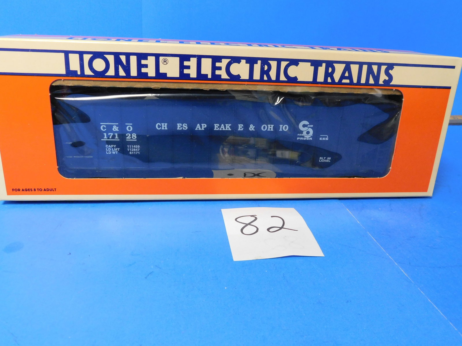 Lionel Chesapeake and Ohio Standard O three bay hopper 6-17128 NEW: old store stock LIONEL C&O 3 bay hopper new in box