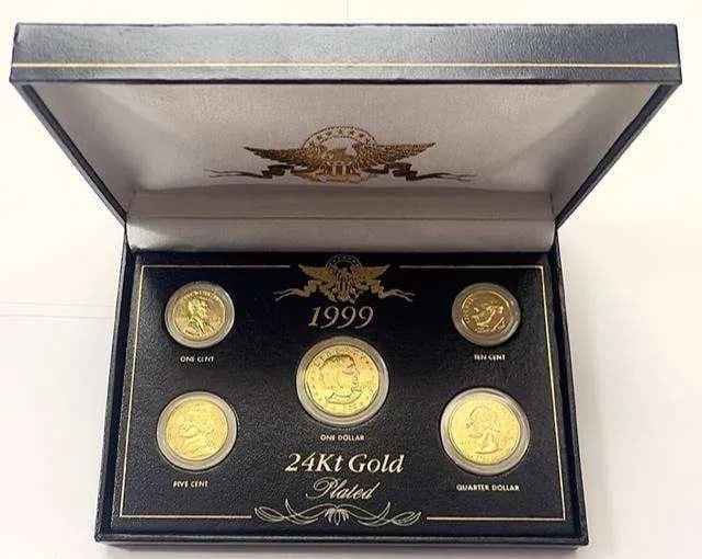 1999 United States 24kt Gold Plated Coin Set (5-coins) (1 of 3)