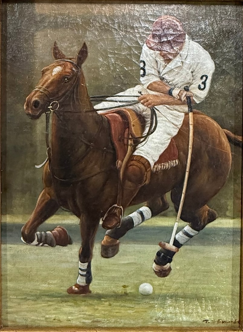Circle of Polish Artist, Jozef Brandt. Impressive Polo Player Oil Painting (1 of 9)