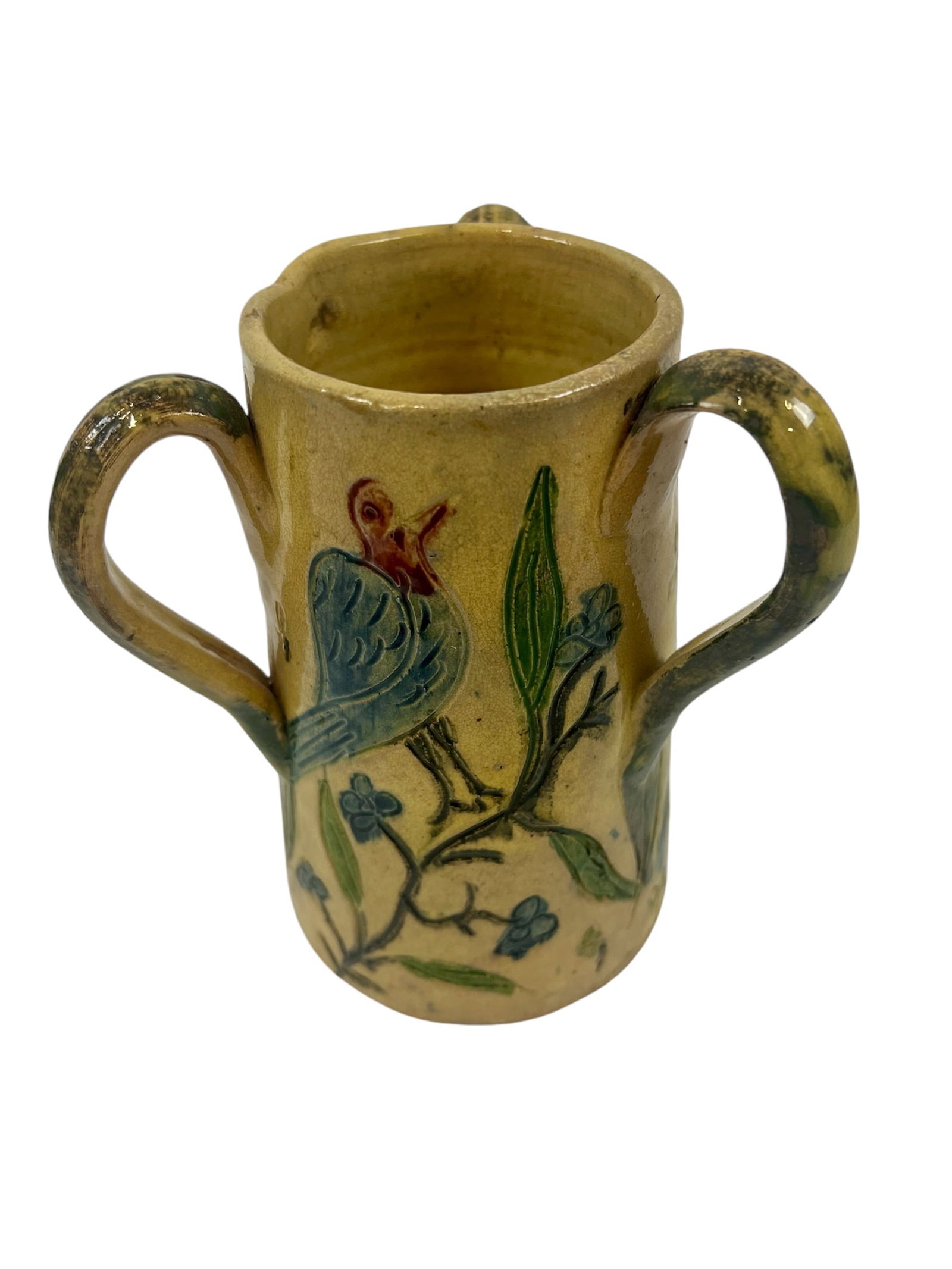 Rare Pennsylvania Yellow ware Yellowware Pottery Loving Cup (1 of 5)