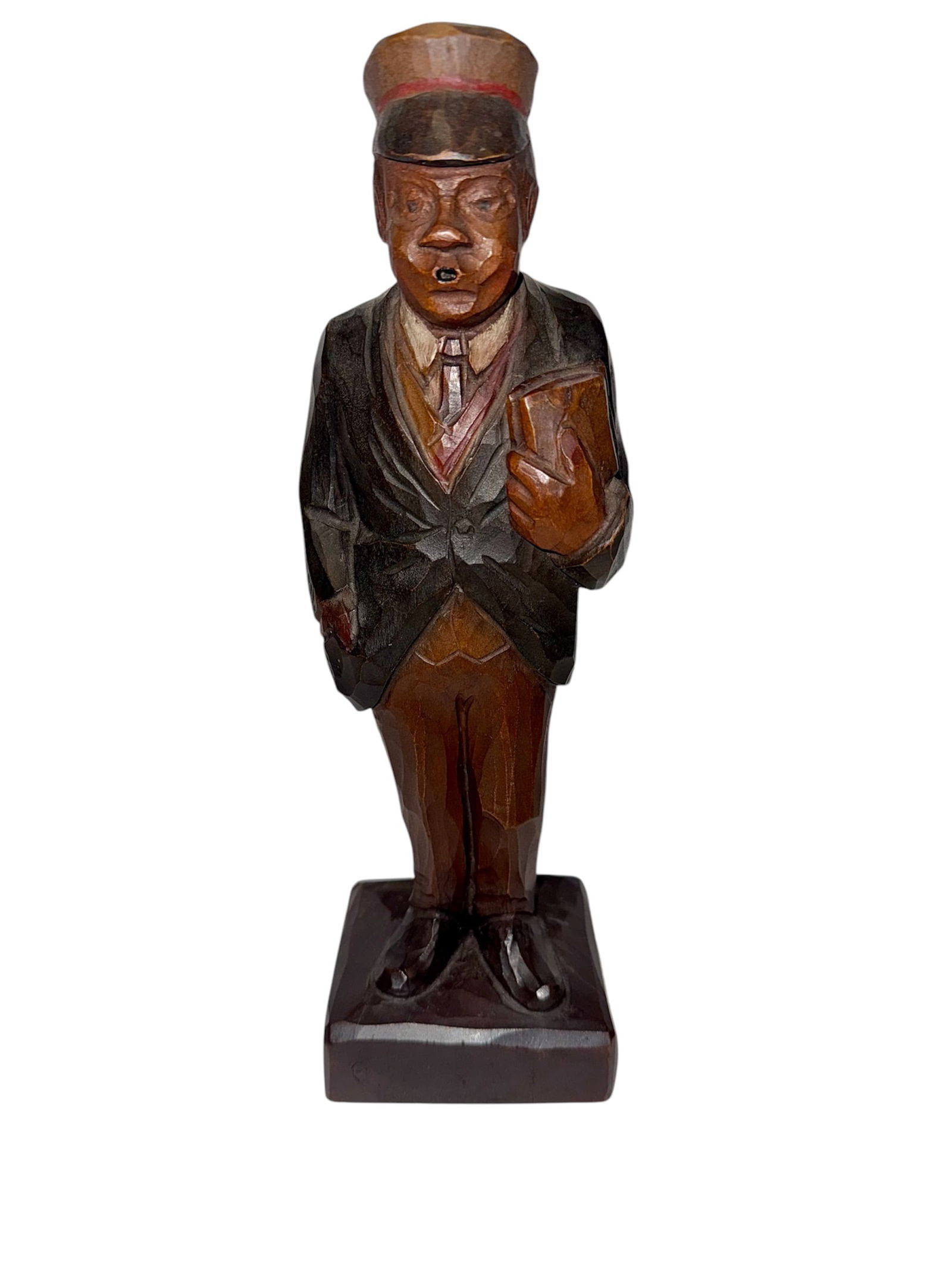 Rare, solid wood carved, early 1900's German GRIESBAUM Whistler Automaton. (1 of 7)