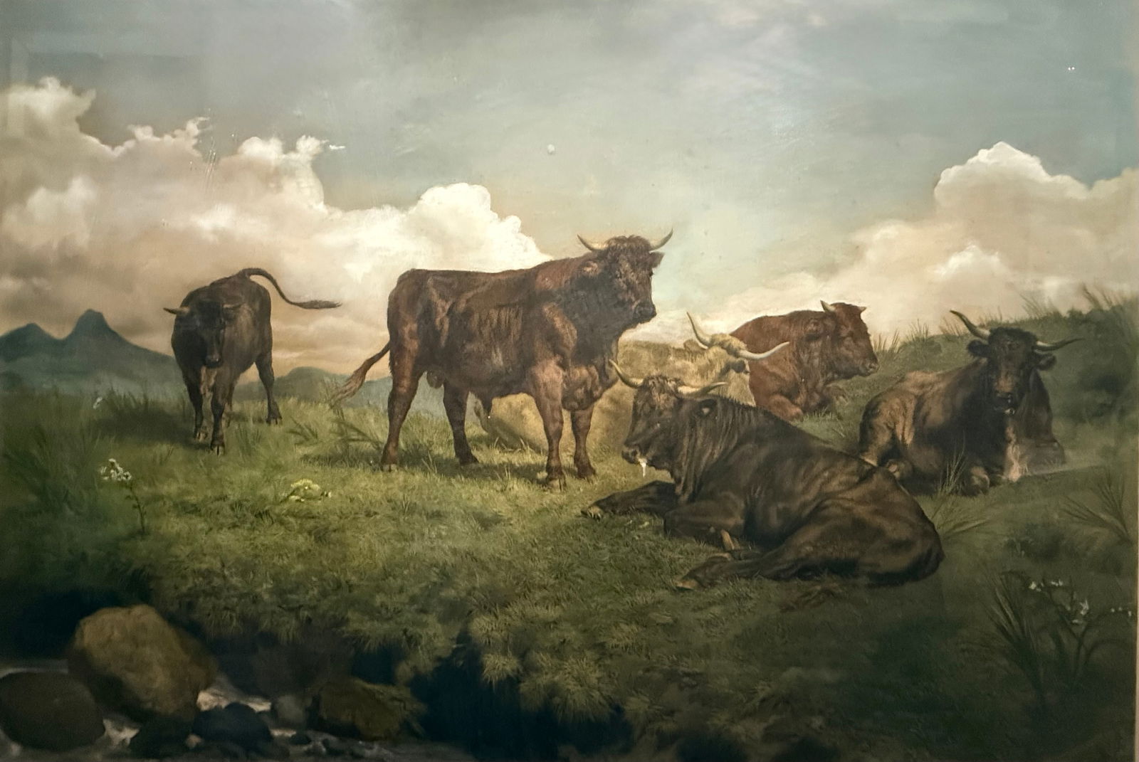 Highland Cattle scene engraving by Rosa Bonheur Original Frame (1 of 9)