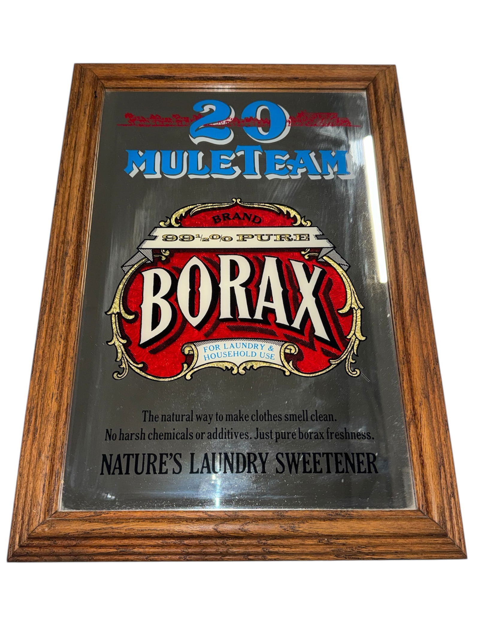 Vintage Borax 99 1/2 % Pure 20 Mule Team Mirror (1 of 6)