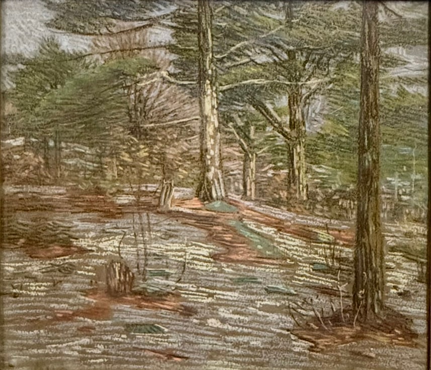 Charles S. Kaelin, Ohio/Massachusetts 1859-1929, 'Melting Snow' Watercolor (1 of 6)