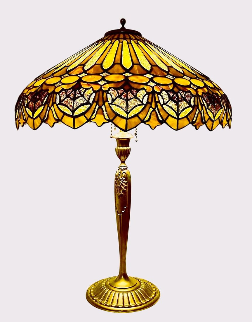 c. 1910 Duffner and Kimberly "ADAM" Leaded Glass Table Lamp (1 of 8)