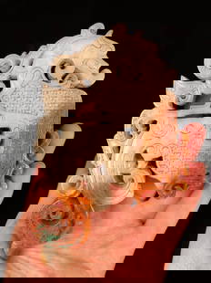 Chinese archaic jade plaque Han Dynasty: Size: Width 9 cm - Height 14 cm Materials: Natural jade Time Period: Han dynasty Manufactured Date: 1st-c Origin: China