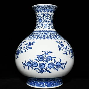 Rare Chinese blue and white porcelain vase Qing dynasty Yongzheng Mark & Period