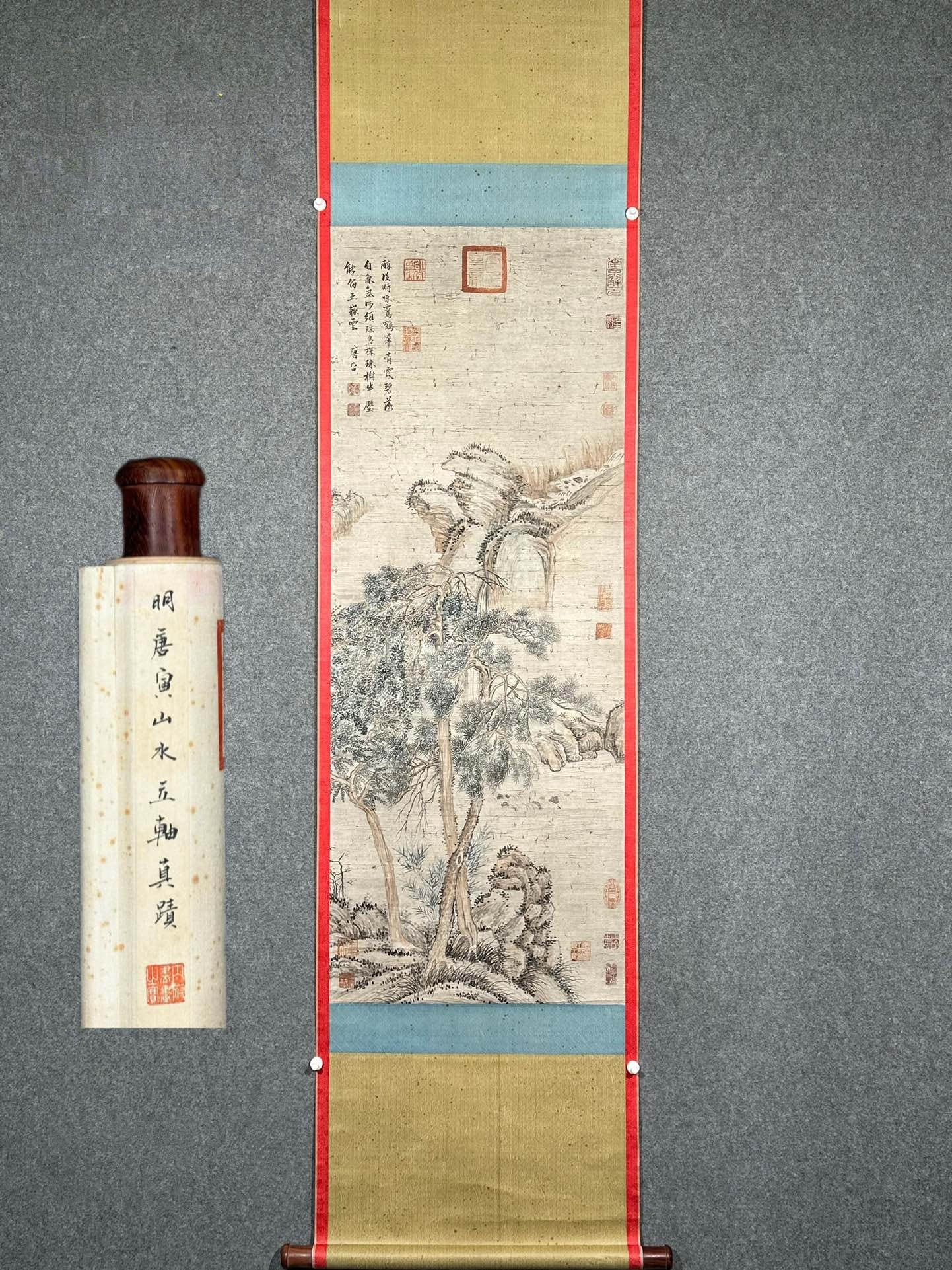 Chinese scroll painting Ming dynasty Tang Yin: Size: Height 120 cm - Width 46 cm Materials: ink color and paper Time Period: Ming dynasty Manufactured by: Tang Yin Origin: China Tang Yin, courtesy name Bohu and Ziwei, was a Chinese painter, callig
