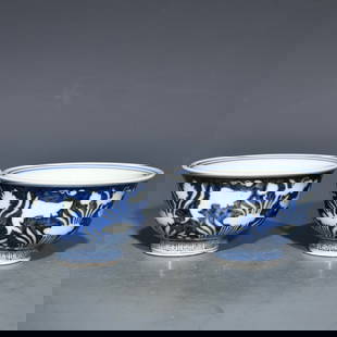 Chinese blue and white porcelain bowl pair Ming dynasty Xuande Mark & Period: Size: Width 8.8 cm - Height 4.8 cm Materials: Porcelain Time Period: Ming dynasty Manufactured Date: Xuande Mark & Period Origin: China