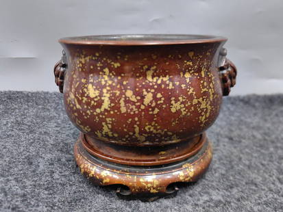 Chinese bronze gilt incense burner Ming dynasty Xuande Mark & Period: Size: Width 15.5 cm - Height 11.3 cm Materials: Bronze Gilt Time Period: Ming dynasty Manufactured Date: Xuande Mark & Period Origin: China