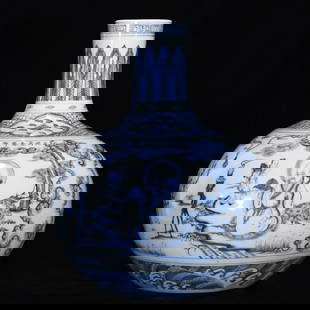 Chinese blue and white porcelain vase Ming dynasty Jingtai Mark & Period: Size: Height 43 cm - Width 33 cm Materials: Porcelain Time Period: Ming dynasty Manufactured Date: Jingtai Mark & Period Origin: China