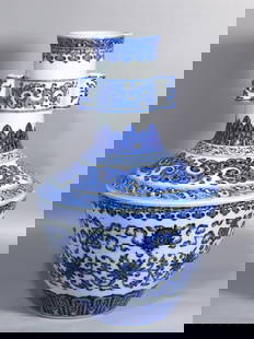 Qing Dynasty Qianlong Marked Blue and White Eight Treasures Lotus Pattern Vase: Size: Height 38 cm - Width 24 cm Materials: Porcelain Time Period: Qing dynasty Manufactured Date: Qianlong Mark & Period Origin: China
