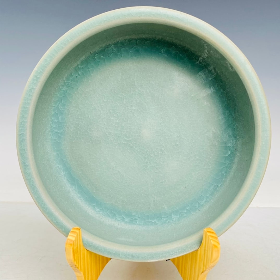 Chinese ru kiln porcelain washer Song dynasty: Size: Width 20 cm - Height 6.5 cm Materials: Porcelain Time Period: Song dynasty Manufactured Date: 10th-c Period Origin: China The Song dynasty (960–1279 CE) was a period of Chinese history known f