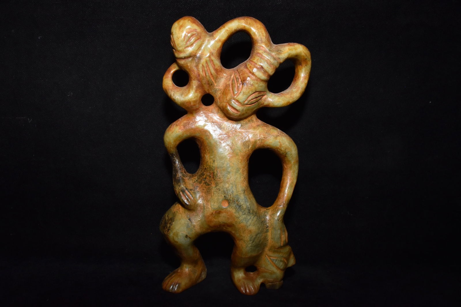 Chinese Hongshan culture jade carved ornaments: Size: Height 25.2 cm - Width 12.5 cm Materials: Natural Jade Time Period: Hongshan Culture Manufactured Date: 3000-BC Object: Chinese Antique ⛨ Purchase With Confidence ✔ Verified A