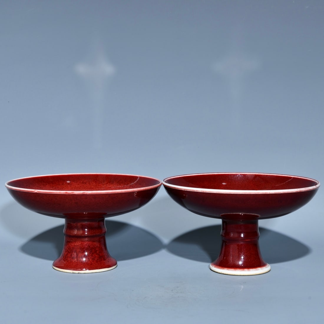 Chinese red glaze porcelain bowl pair Ming dynasty Xuande Mark & Period (1 of 9)