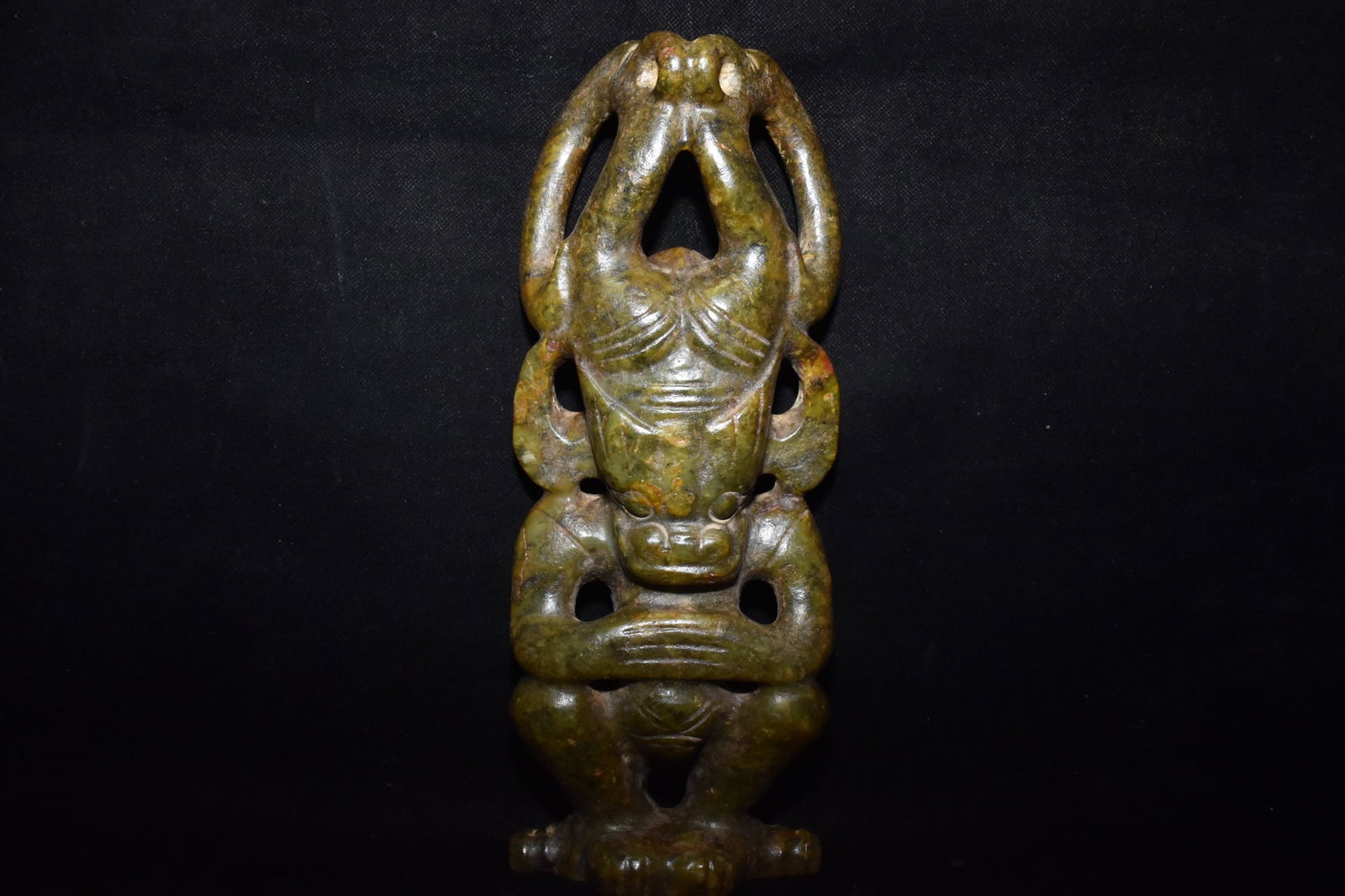 Chinese Hongshan culture jade carved ornaments: Size: Height 29.5 cm - Width 13.5 cm Materials: Natural Jade Time Period: Hongshan Culture Manufactured Date: 3000-BC Object: Chinese Antique ⛨ Purchase With Confidence ✔ Verified A