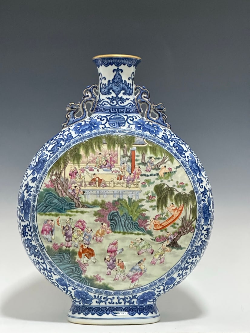 Very RARE Chinese famille rose porcelain vase Qing dynasty Qianlong Mark & Period (1 of 8)