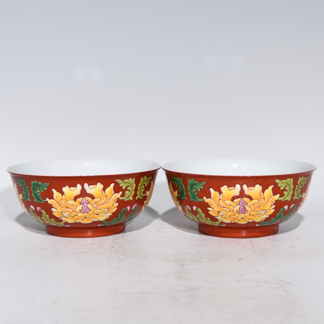 Chinese famille rose porcelain bowl pair Qing dynasty Yongzheng Mark & Period: Size: Width 14 cm - Height 6.2 cm Materials: Porcelain Time Period: Qing dynasty Manufactured Date: Yongzheng Mark & Period Object: Chinese Antique ⛨ Purchase With Confidence ✔ Veri