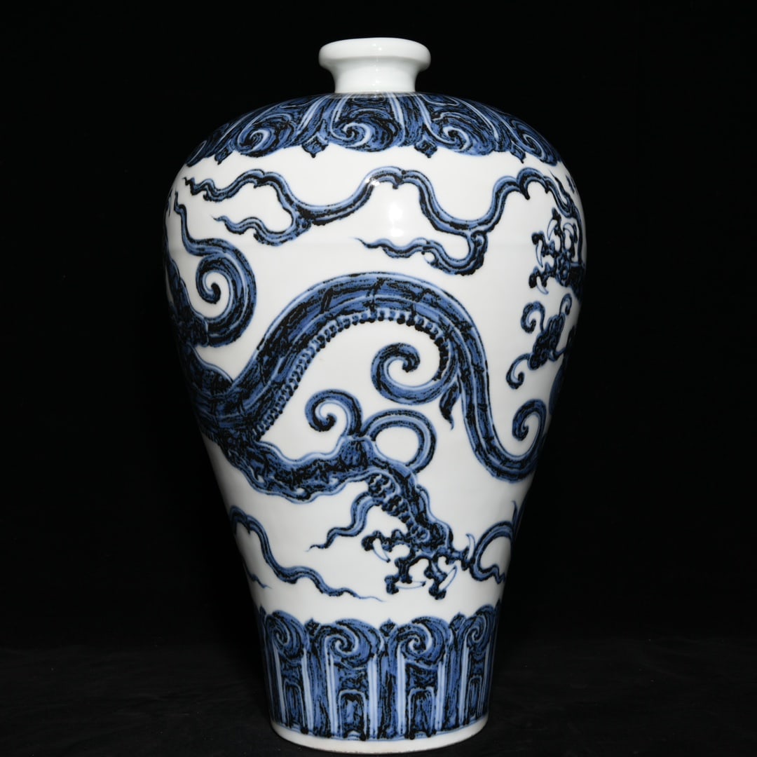 Chinese blue and white porcelain vase Ming dynasty Xuande Mark & Period - 3