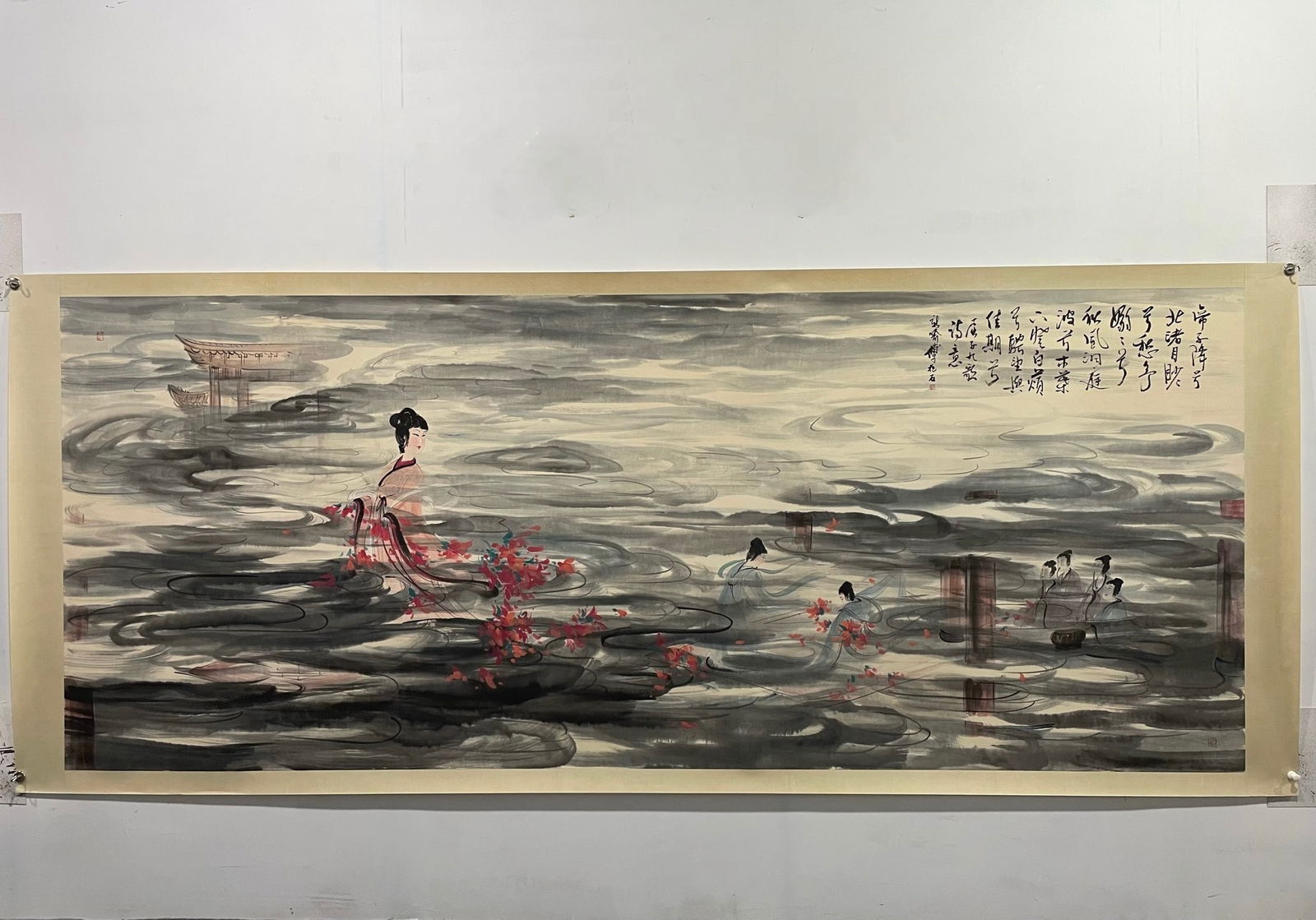 Chinese scroll painting Qing dynasty Fu Baoshi (1 of 9)