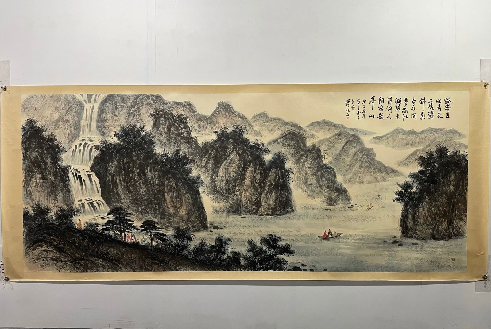 Chinese scroll painting Qing dynasty Fu Baoshi (1 of 8)