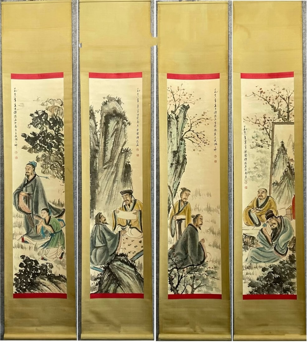 Chinese scroll painting Qing dynasty Fu Baoshi (1 of 20)