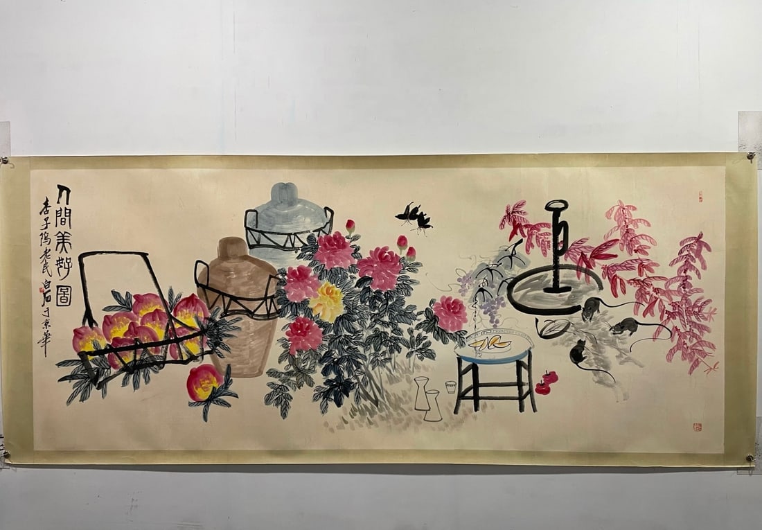 Chinese scroll painting Qing dynasty Qi Baishi (1 of 9)