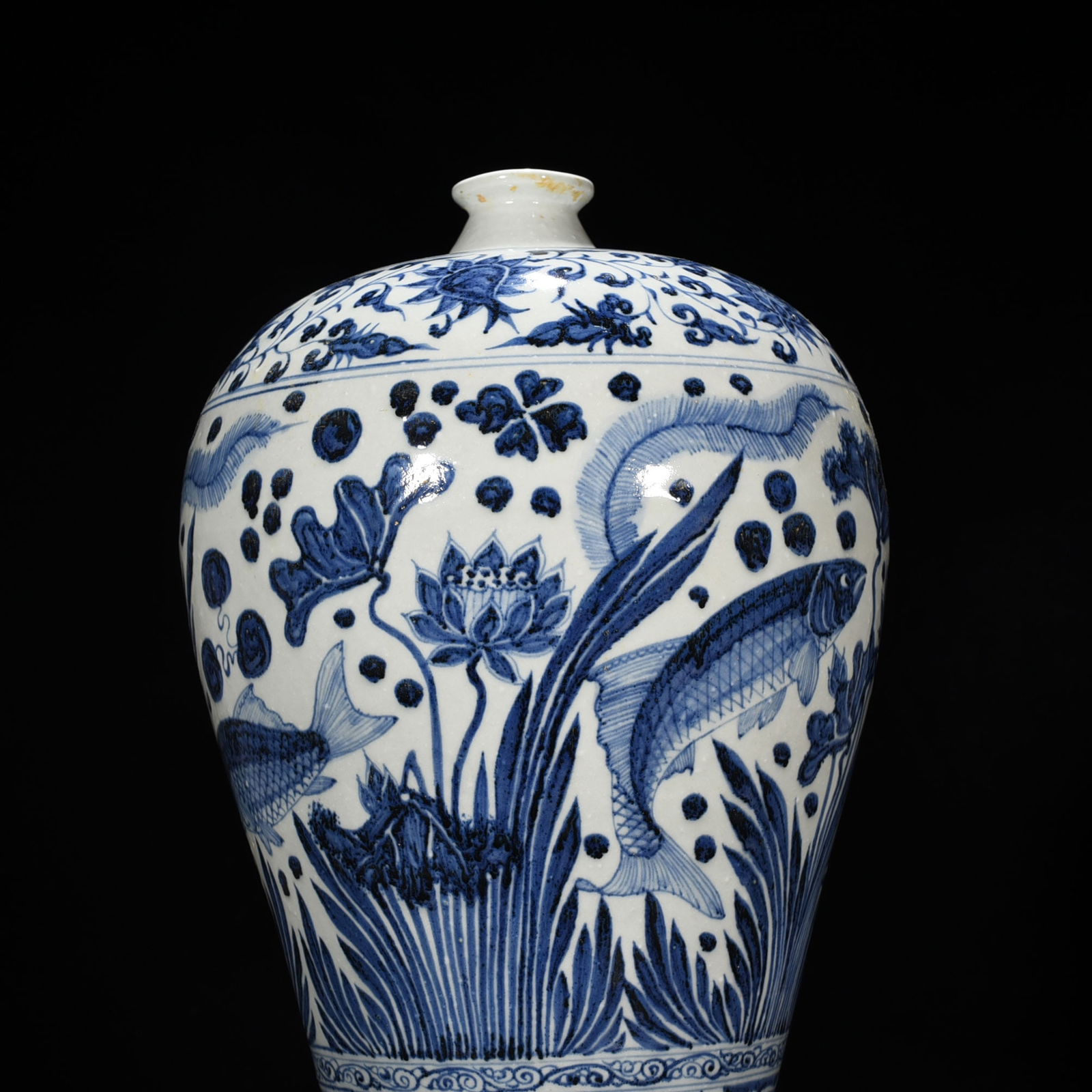 Chinese blue and white porcelain vase Yuan dynasty - 5
