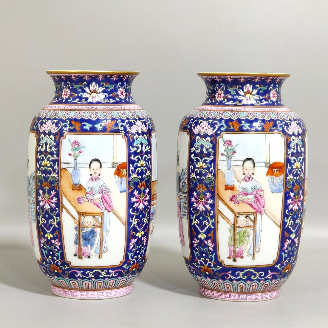 Qing Dynasty Jiaqing cloisonne blessing and longevity vase pair: Size: Height 14.5 cm - Width 8 cm Materials: Porcelain Time Period: Qing dynasty Manufactured Date: Jiaqing Mark & Period Object: Chinese Antique ⛨ Purchase With Confidence ✔ Verifi