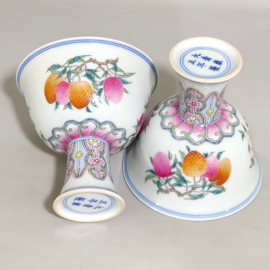 Chinese famille rose porcelain bowl pair Qing dynasty Yongzheng Mark & Period: Size: Width 8.2 cm - Height 7.9 cm Materials: Porcelain Time Period: Qing dynasty Manufactured Date: Yongzheng Mark & Period Object: Chinese Antique ⛨ Purchase With Confidence ✔ Ver