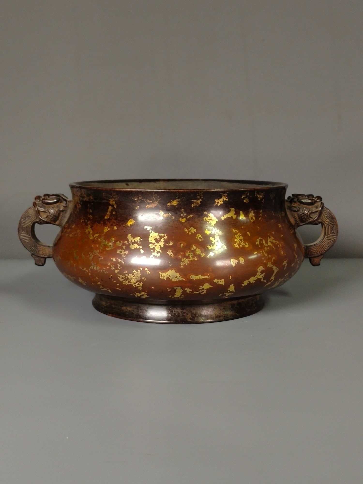 Chinese gilt bronze incense burner Qing dynasty Qianlong Mark & Period (1 of 9)