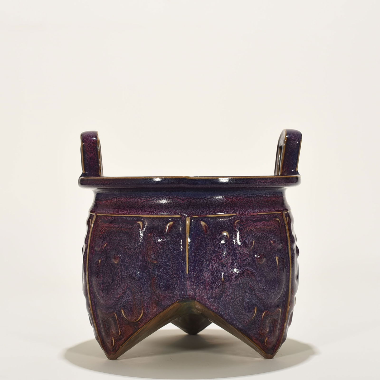 Song Dynasty Jun kiln heavy and rose purple glaze Taotie double-eared furnace: Size: Width 21 cm - Height 21 cm Materials: Porcelain Time Period: Song dynasty Manufactured Date: 10th-c Period Object: Chinese Antique ⛨ Purchase With Confidence ✔ Verified Auctio