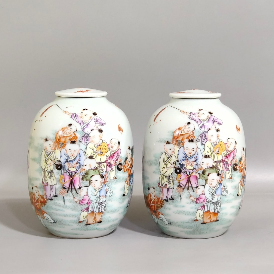 Chinese famille rose porcelain tea can pair Qing dynasty Yongzheng Mark & Period (1 of 9)