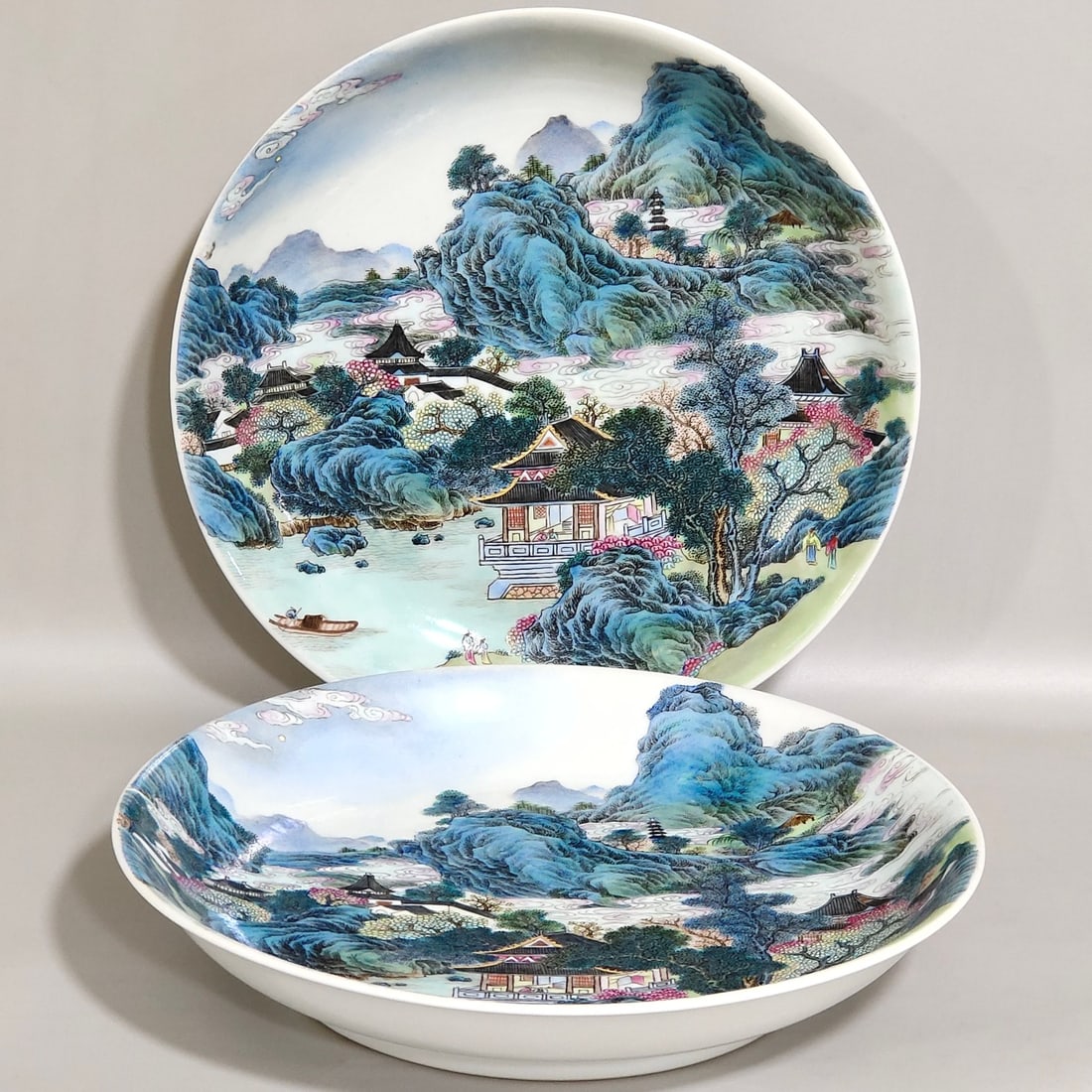 Chinese famille rose porcelain plate pair Qing dynasty Yongzheng Mark & Period (1 of 9)
